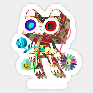 Abstract Cat Flower Boi Boosie Sticker